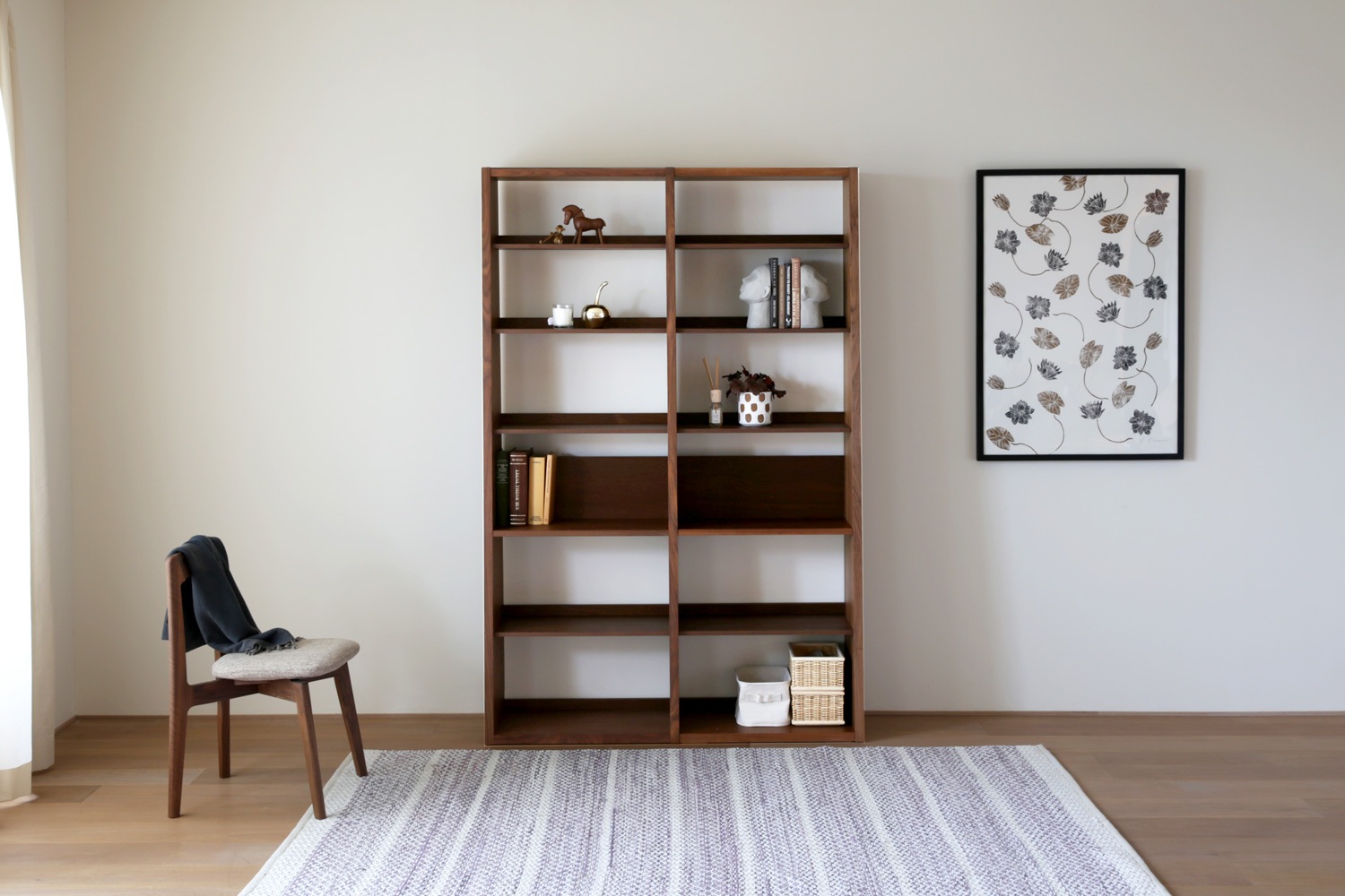 GALLE ガレ SHELF SET2 オーク 幅127cm (65 本棚 (右加工あり) + 59 本棚 パーツ + エンドパネル(右エンド))