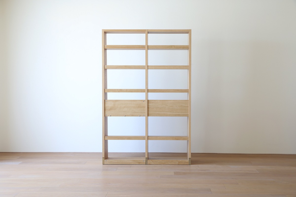 GALLE ガレ SHELF SET2 オーク 幅127cm (65 本棚 (右加工あり) + 59 本棚 パーツ + エンドパネル(右エンド))