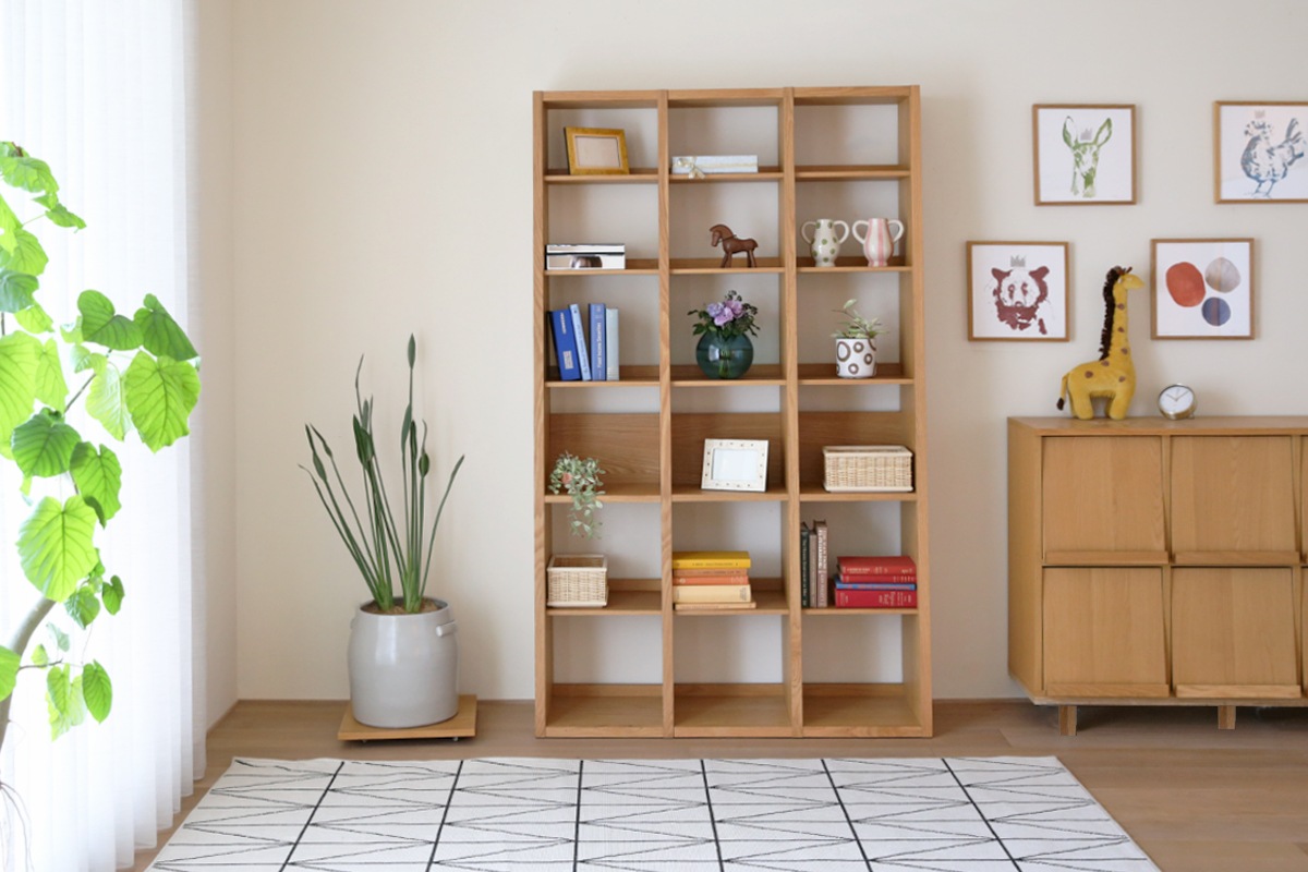 GALLE 41 本棚 (右加工あり) + 35 本棚 パーツ + 41 本棚 (左加工あり) 幅 117cm