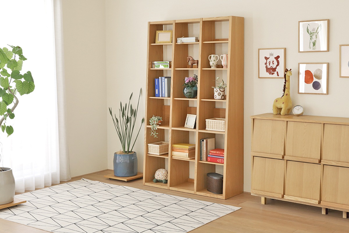 GALLE 41 本棚 (右加工あり) + 35 本棚 パーツ + 41 本棚 (左加工あり) 幅 117cm