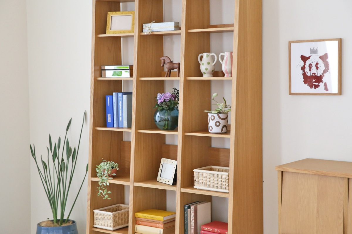 GALLE 41 本棚 (右加工あり) + 35 本棚 パーツ + 41 本棚 (左加工あり) 幅 117cm