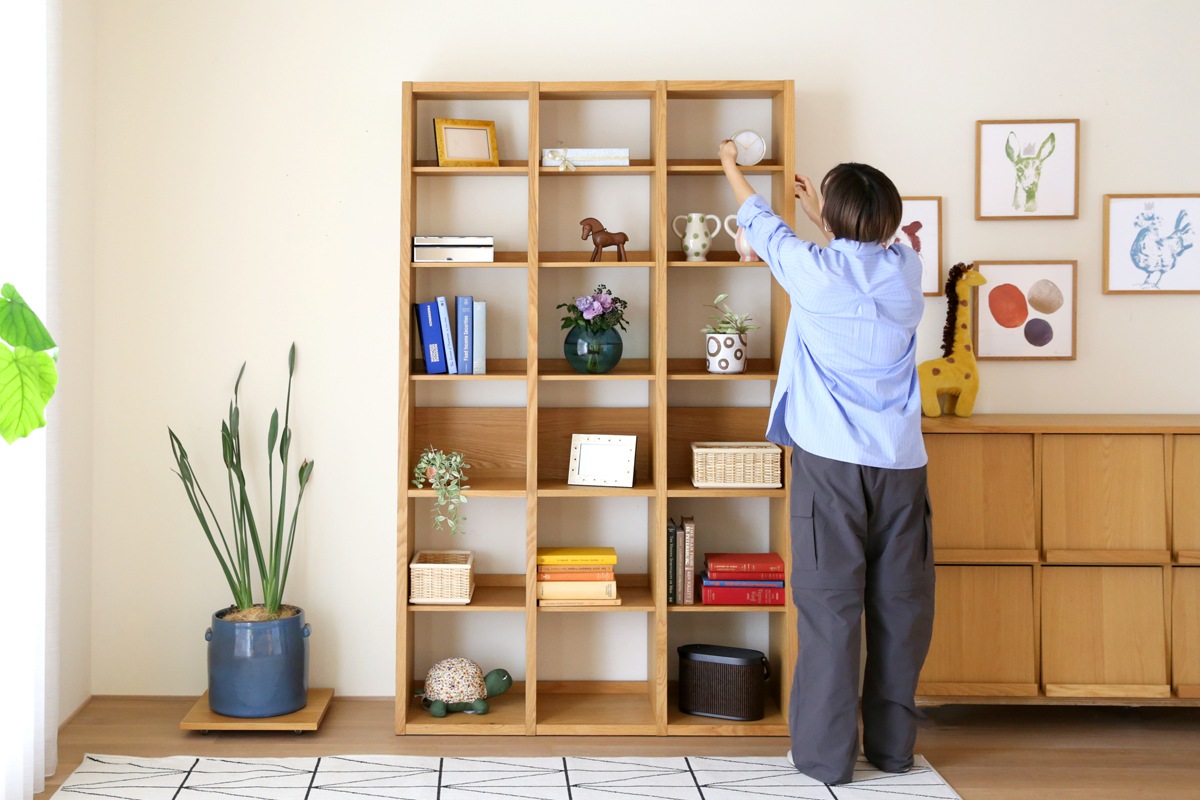 GALLE 41 本棚 (右加工あり) + 35 本棚 パーツ + 41 本棚 (左加工あり) 幅 117cm