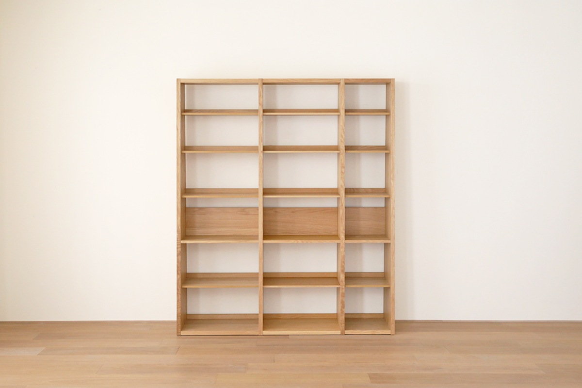 GALLE ガレ SHELF SET4 オーク 幅165cm (65 本棚 (右加工あり) + 59 本棚 パーツ + 41 本棚 (左加工あり))