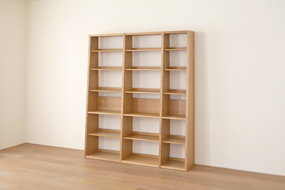 GALLE ガレ SHELF SET4 オーク 幅165cm (65 本棚 (右加工あり) + 59 本棚 パーツ + 41 本棚 (左加工あり))