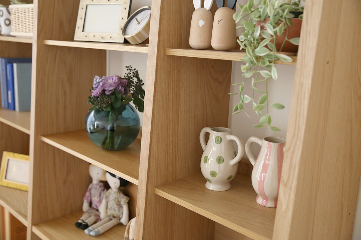 GALLE ガレ SHELF SET4 オーク 幅165cm (65 本棚 (右加工あり) + 59 本棚 パーツ + 41 本棚 (左加工あり))