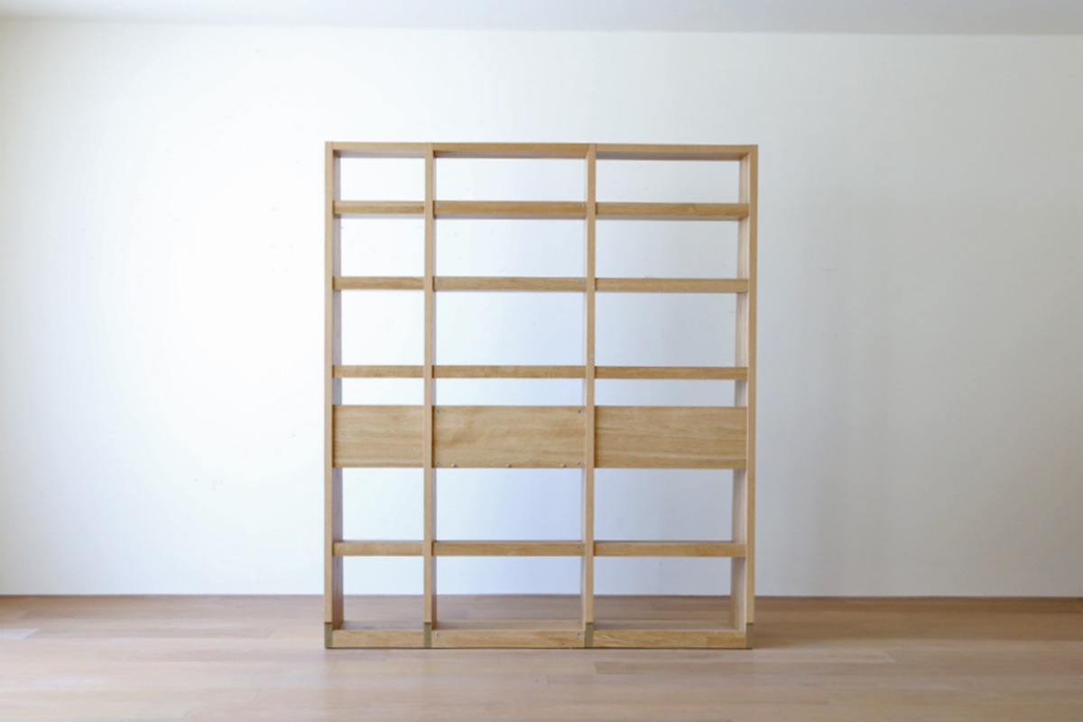 GALLE ガレ SHELF SET4 オーク 幅165cm (65 本棚 (右加工あり) + 59 本棚 パーツ + 41 本棚 (左加工あり))