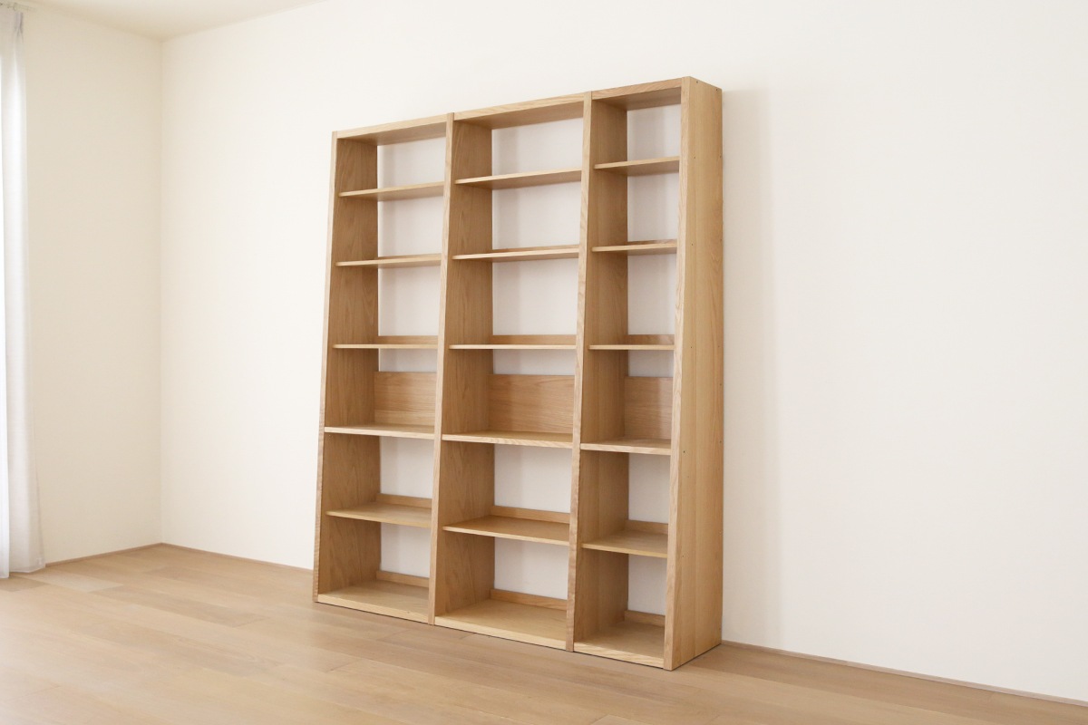 GALLE ガレ SHELF SET4 オーク 幅165cm (65 本棚 (右加工あり) + 59 本棚 パーツ + 41 本棚 (左加工あり))