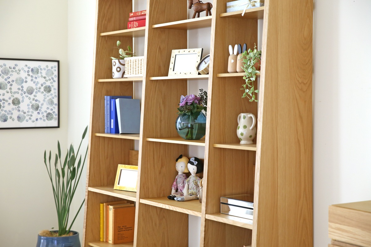 GALLE ガレ SHELF SET4 オーク 幅165cm (65 本棚 (右加工あり) + 59 本棚 パーツ + 41 本棚 (左加工あり))