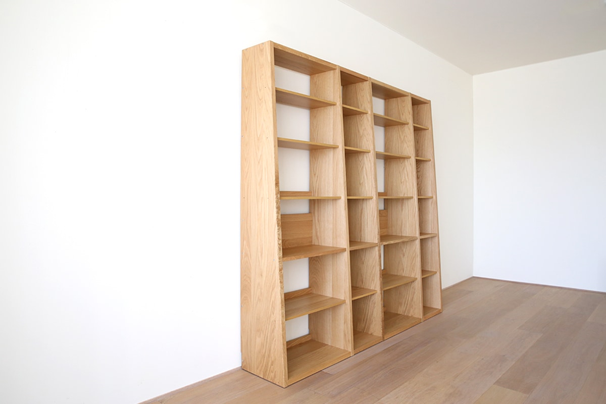 GALLE ガレ SHELF SET5 オーク 幅203cm (65 本棚 (右加工あり) + 35 本棚 パーツ + 65 本棚 (左右加工あり) + 35 本棚 パーツ + エンドパネル (右エンド))
