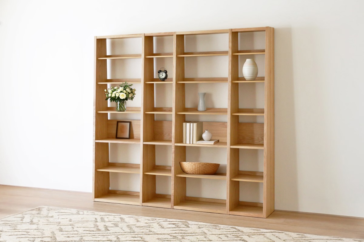 GALLE ガレ SHELF SET5 オーク 幅203cm (65 本棚 (右加工あり) + 35 GALLE ガレ SHELF SET5 オーク 幅203cm (65 本棚 (右加工あり) + 35