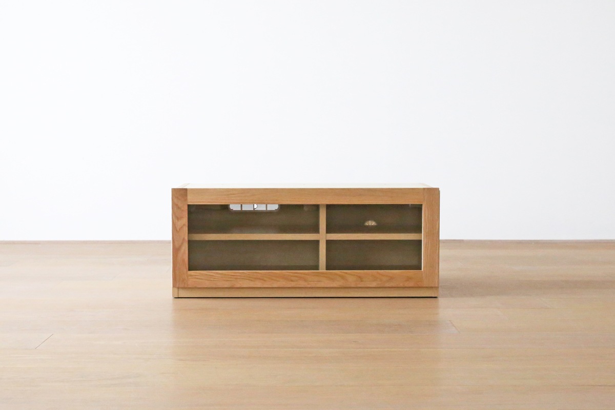 ASTER【単品】90TVガラス扉 オーク ※天板別売り