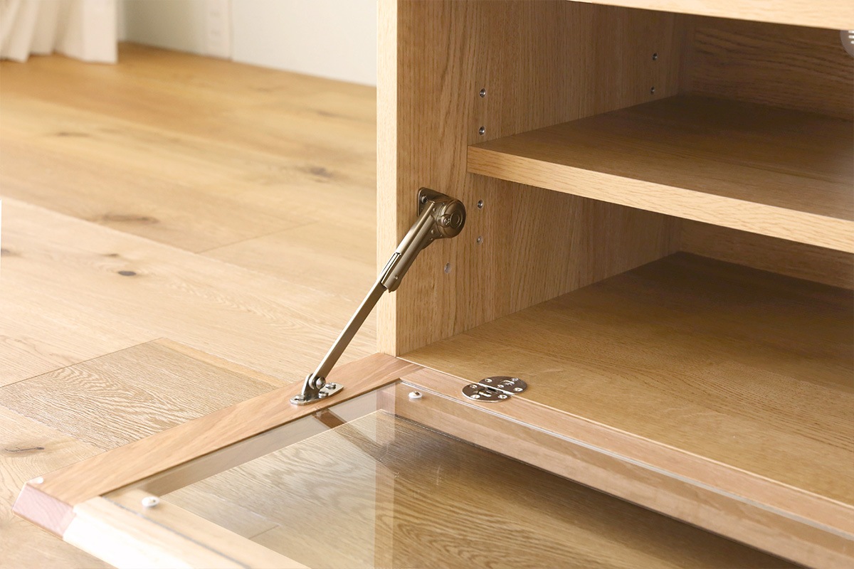 ASTER【単品】120TVガラス扉 オーク ※天板別売り