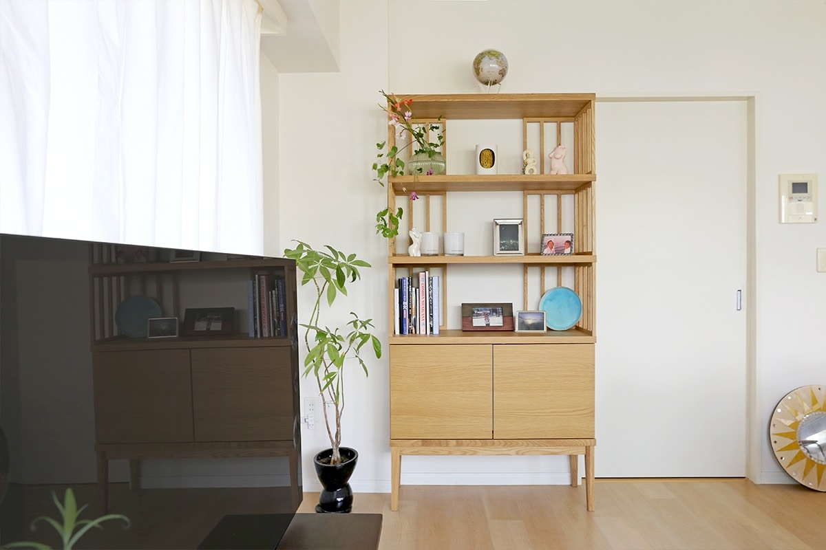 TONG W90天板 + W92H32・42オープンラック + W90棚板 + W90H32・42オープンラック + W90棚板 + W90H32・42オープンラック + W90キャビネット + W90棚付き脚