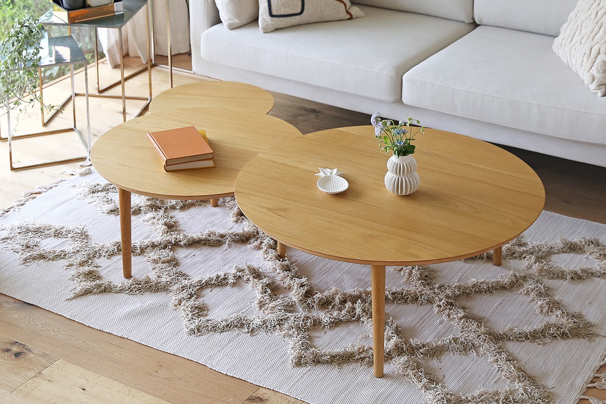 BALLOON LIVING TABLE 90-3枚 伸長式 ウォルナット