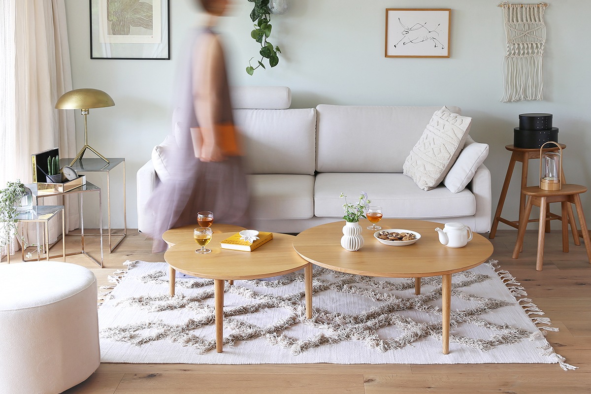 BALLOON LIVING TABLE 90-3枚 伸長式 ウォルナット