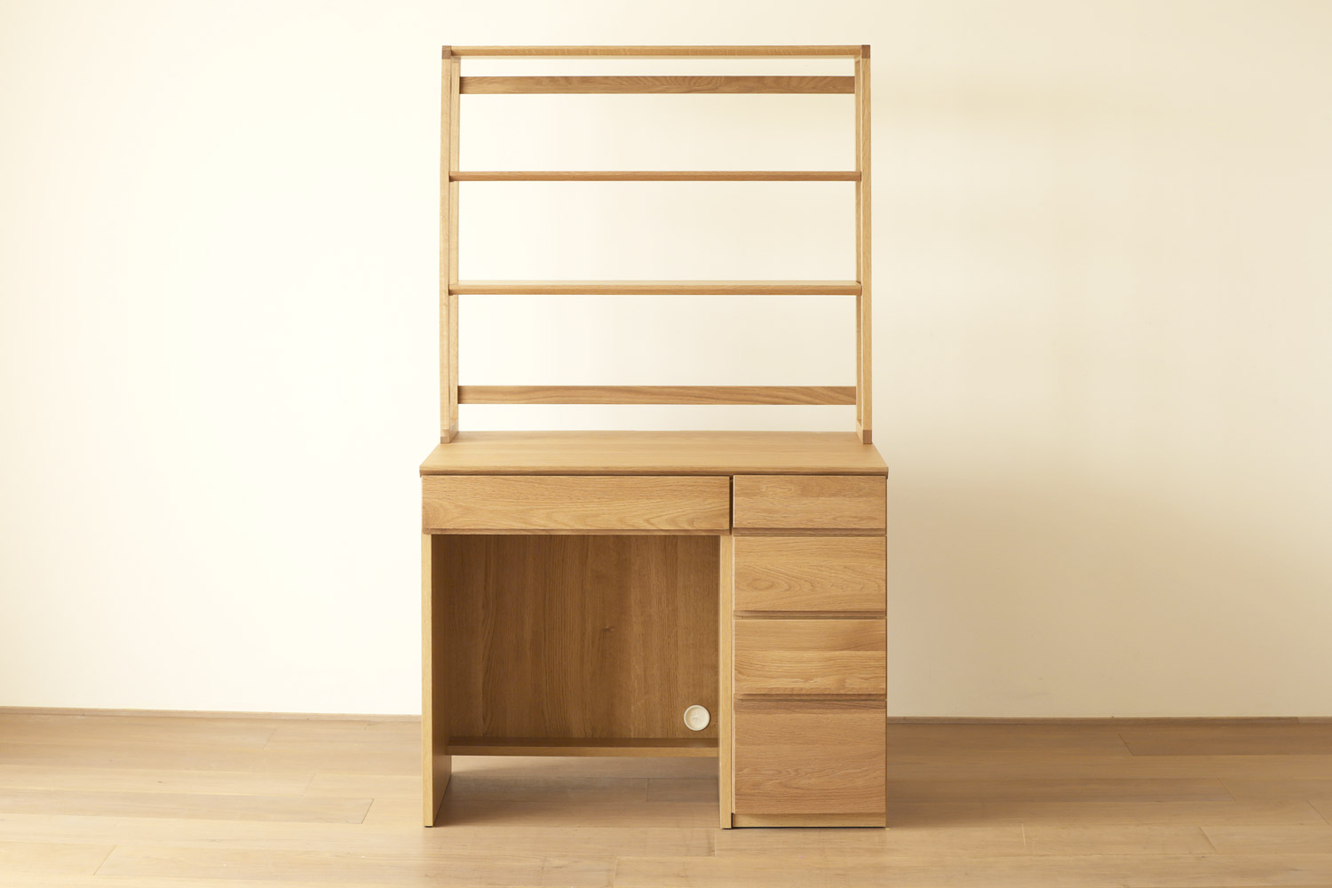 ASTER アスター DESK SET4 オーク (オーダー突板天板 (幅90cm 奥行き60cm) + 60デスク + 30チェスト + 90ラック) 天板のみ受注生産 ※チェア別売