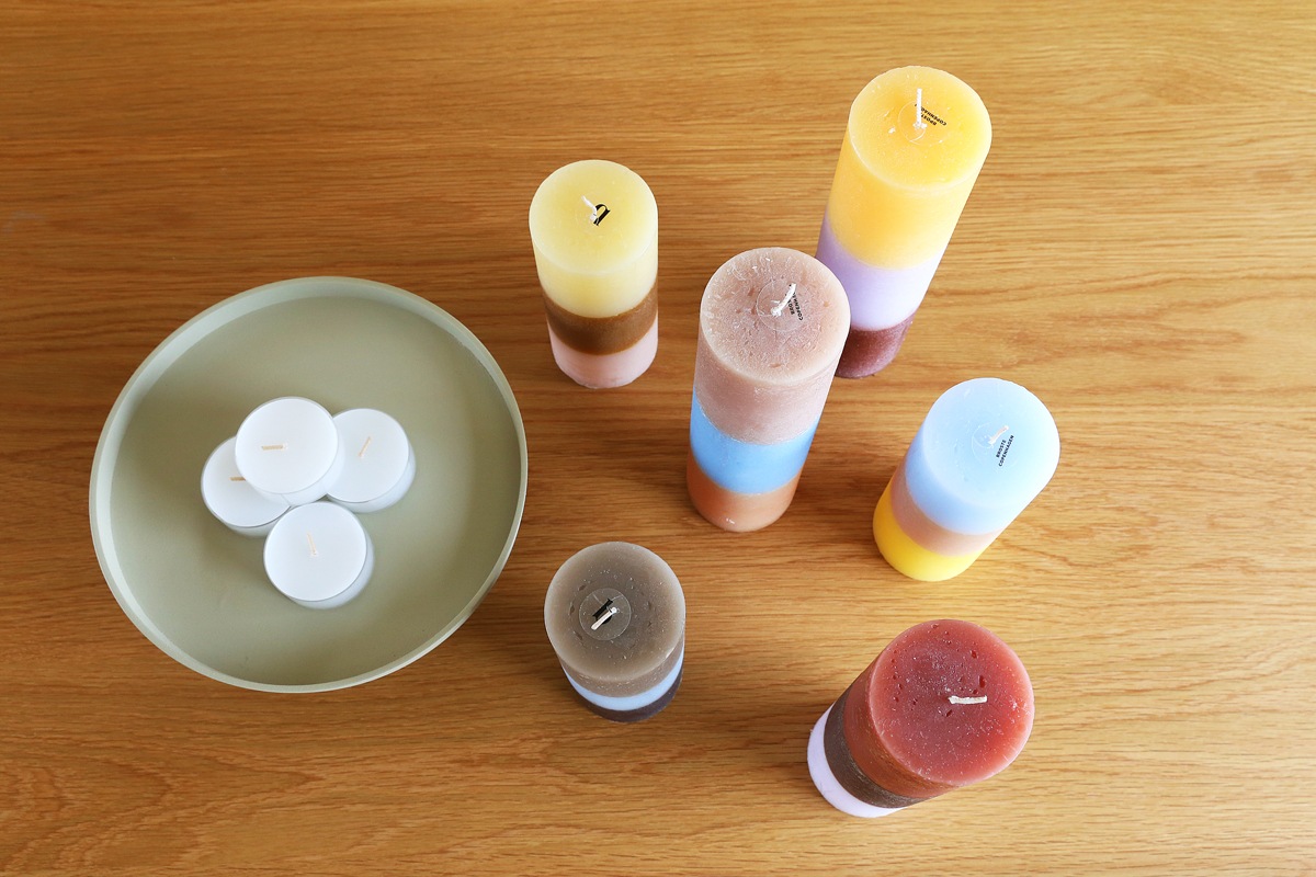 PILLAR CANDLE 'RAINBOW' PINEAPPLE CLOUD(HBC-217)