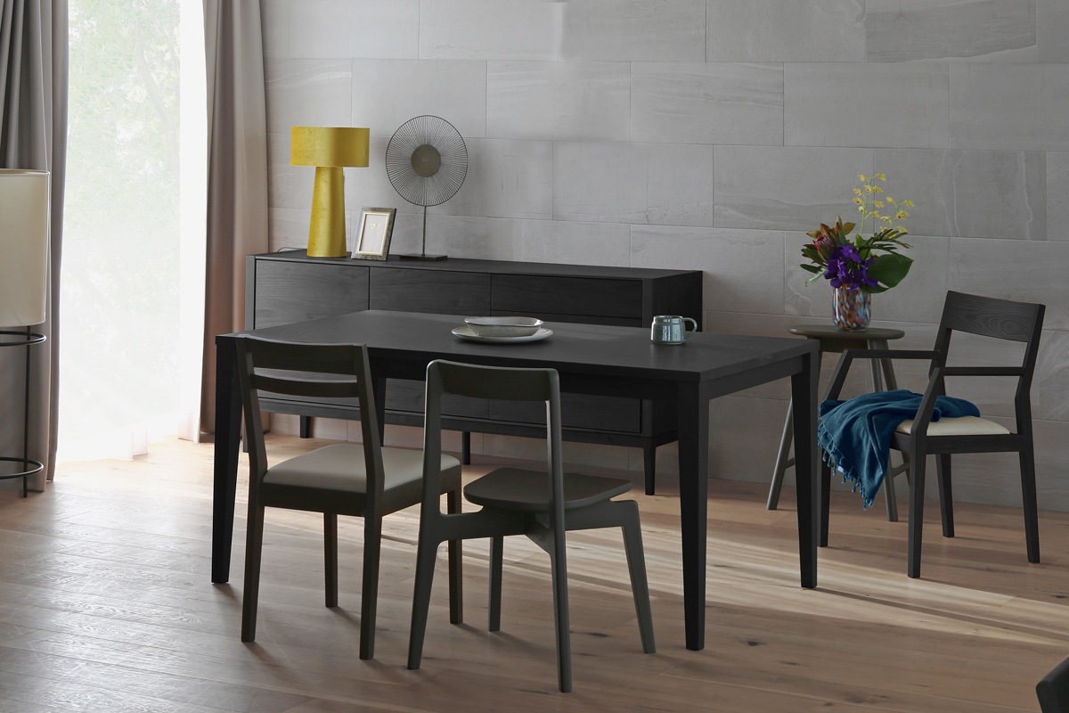 PLAIN DINING TABLE サイズオーダー オーク 黒塗装