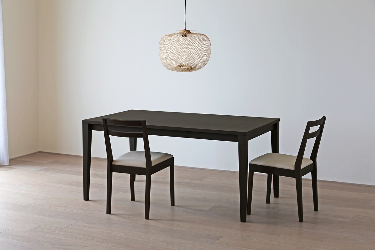 PLAIN DINING TABLE サイズオーダー オーク 黒塗装