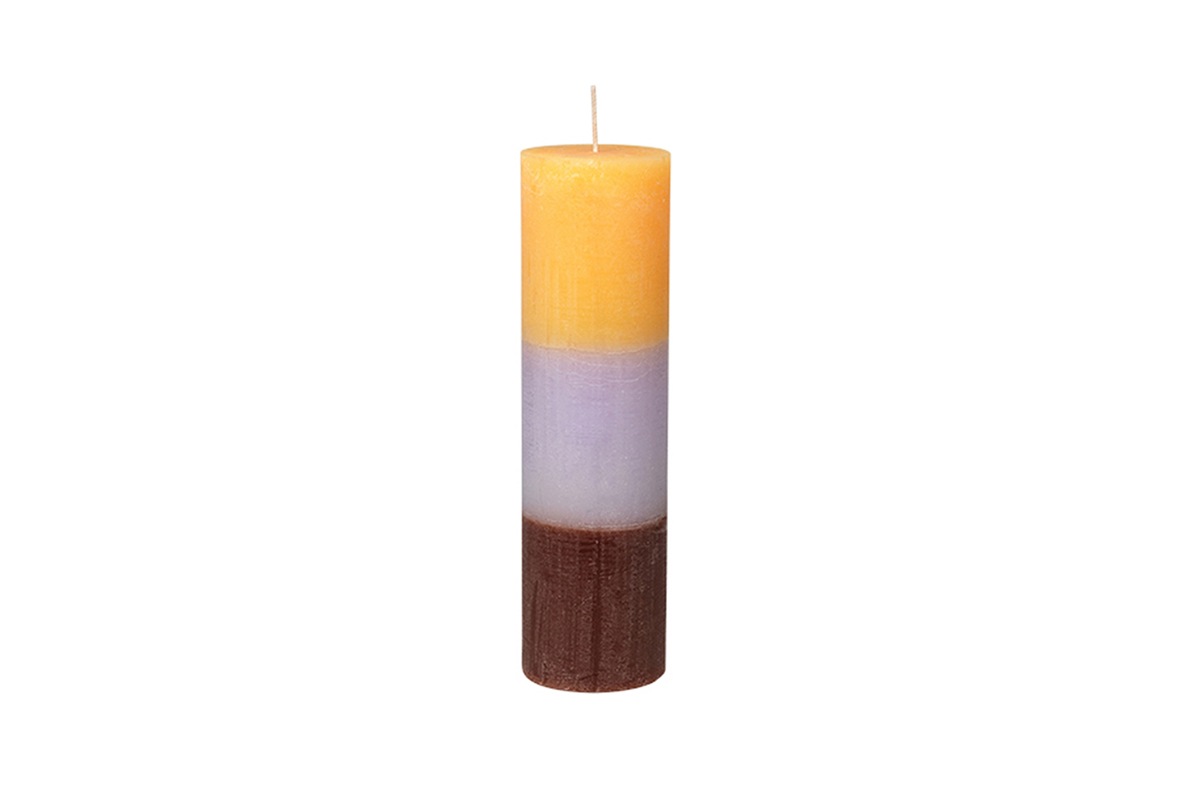 PILLAR CANDLE 'RAINBOW' RASPBERRY LAVENDER (HBC-220)