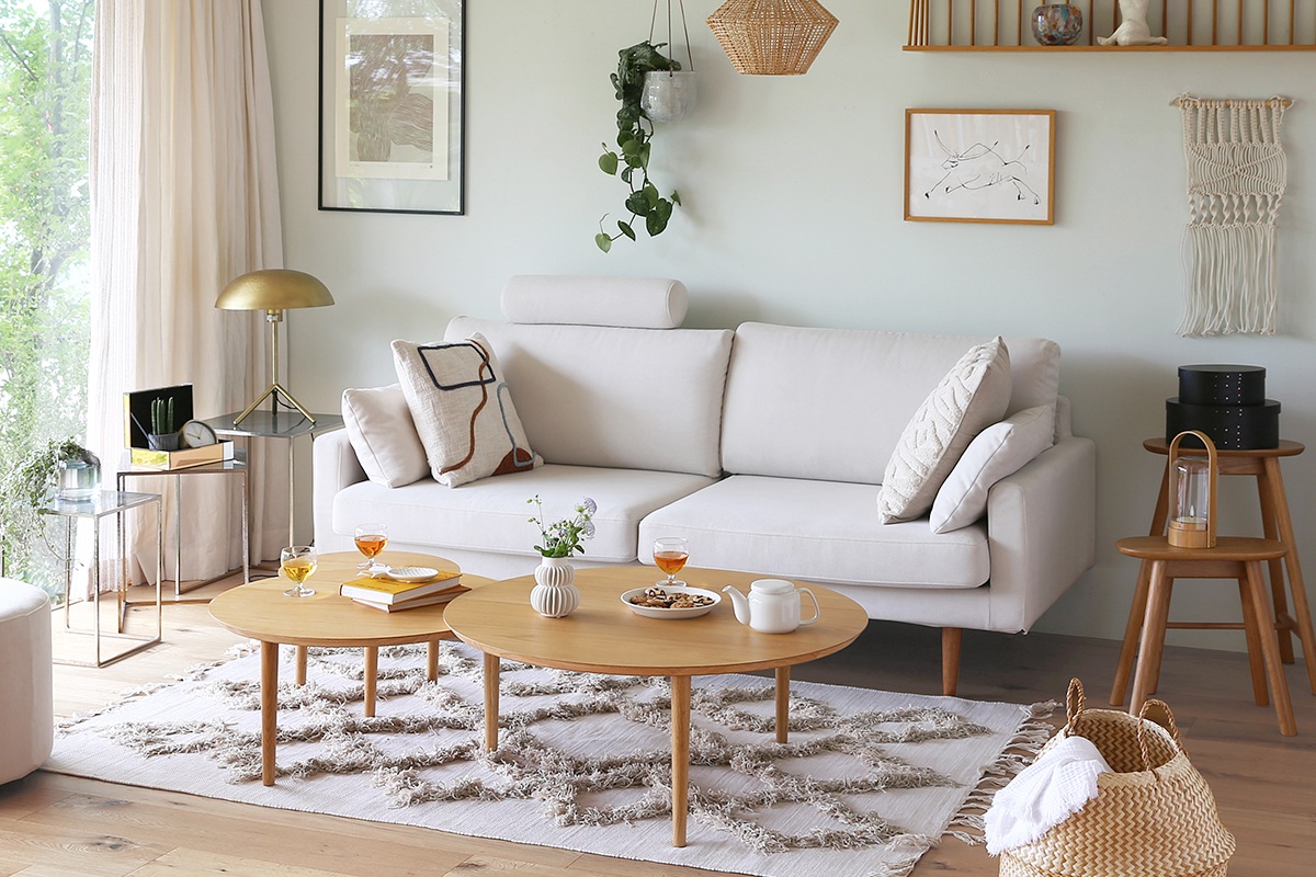 LEO SOFA 2.5人掛け グレー オーク脚/ウォルナット脚