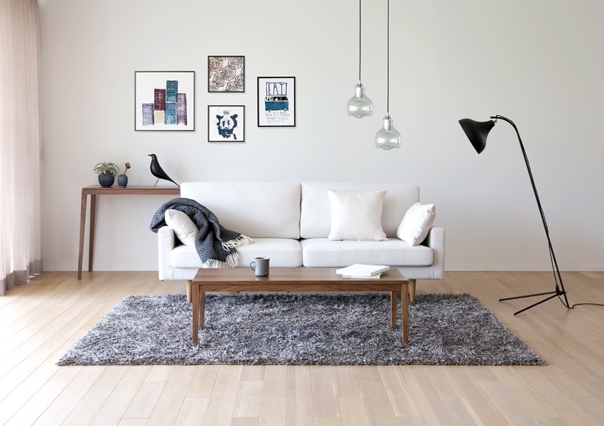 LEO SOFA 2.5人掛け グレー オーク脚/ウォルナット脚