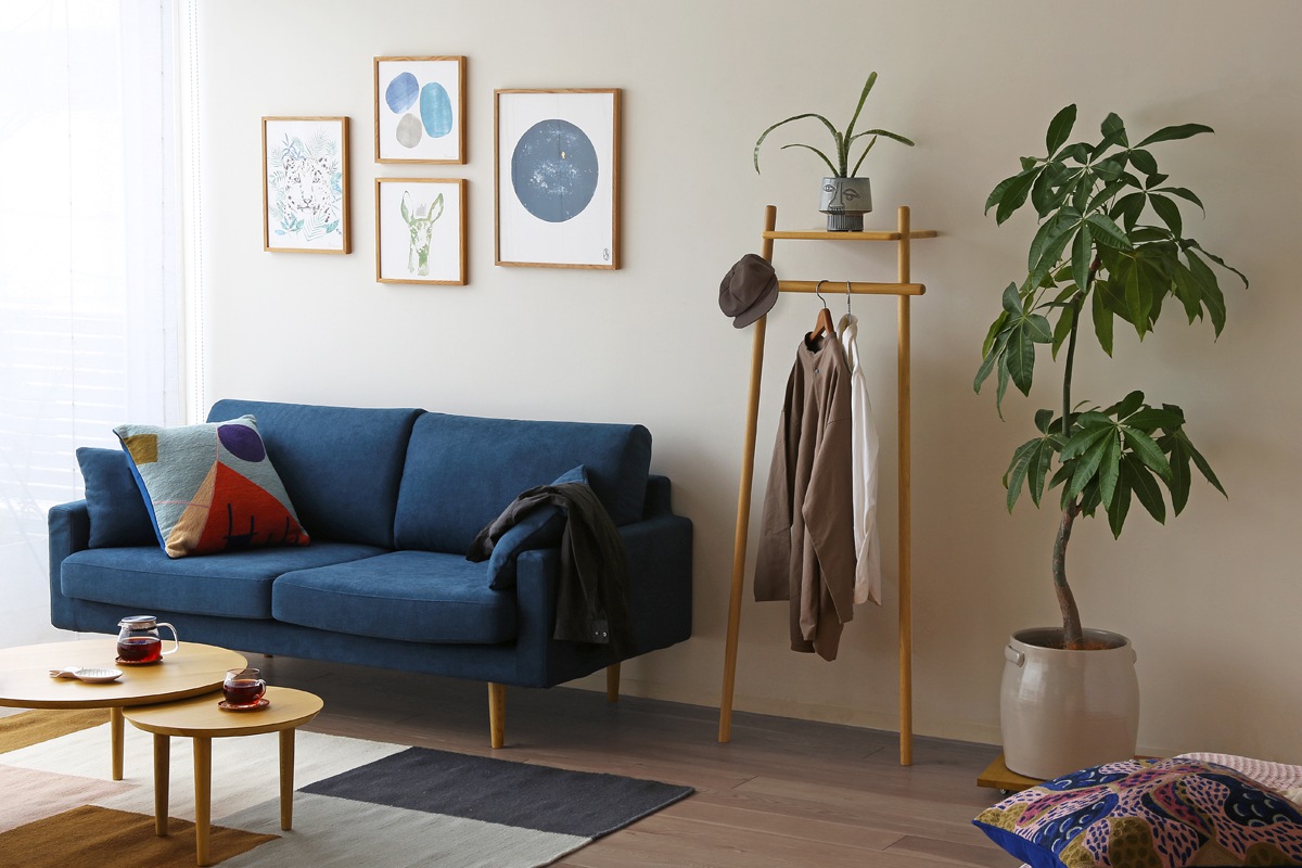 LEO SOFA 2.5人掛け グレー オーク脚/ウォルナット脚