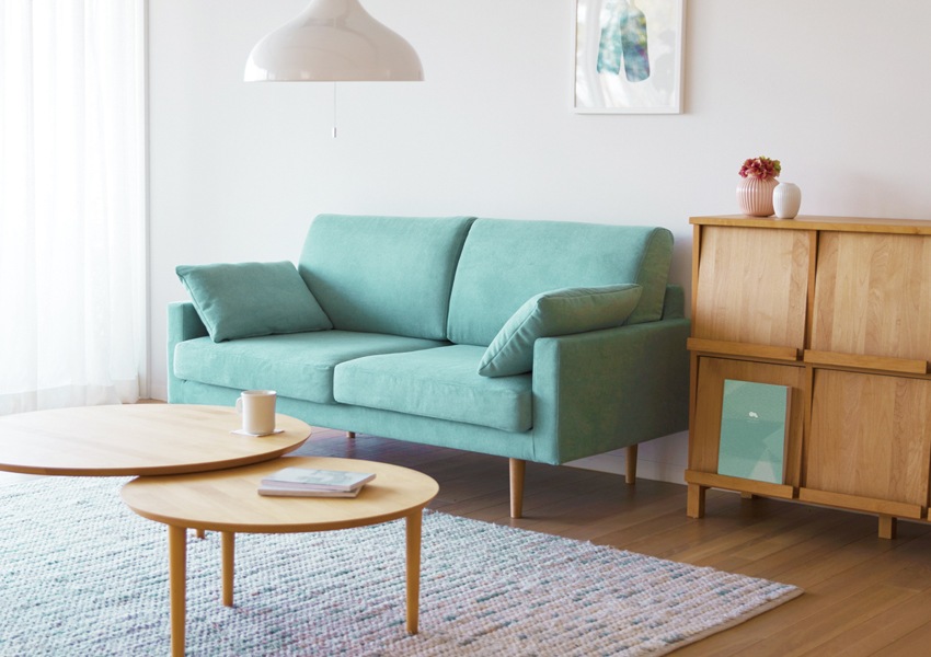 LEO SOFA 2.5人掛け グレー オーク脚/ウォルナット脚