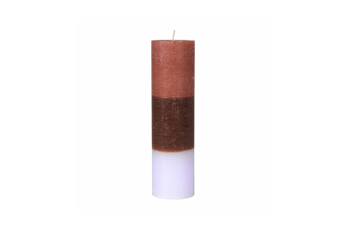 PILLAR CANDLE 'RAINBOW' RASPBERRY LAVENDER (HBC-218)