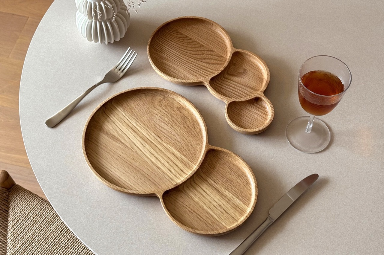 WOOD TRAY ウッドトレイ バルーントレイ3連 オーク/ウォルナット