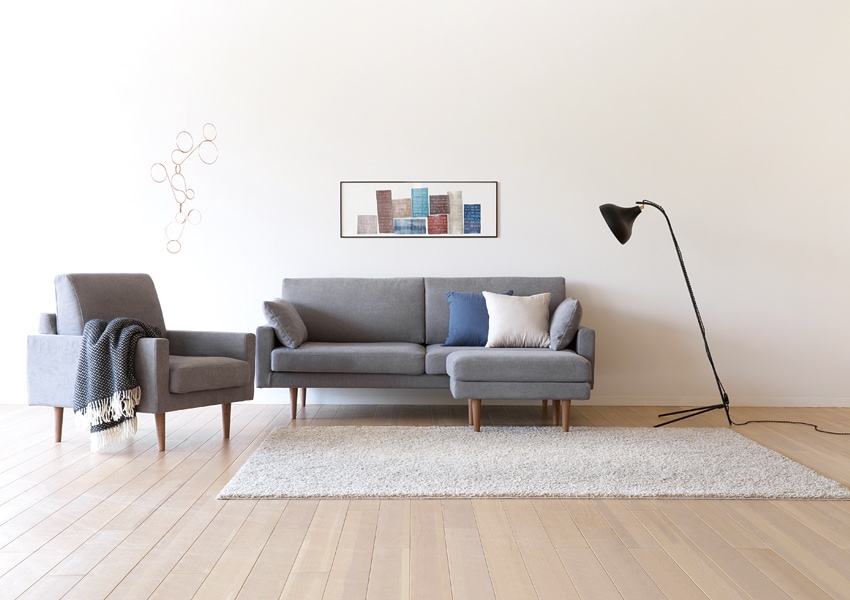 LEO SOFA 2.5人掛け ネイビー オーク脚/ウォルナット脚