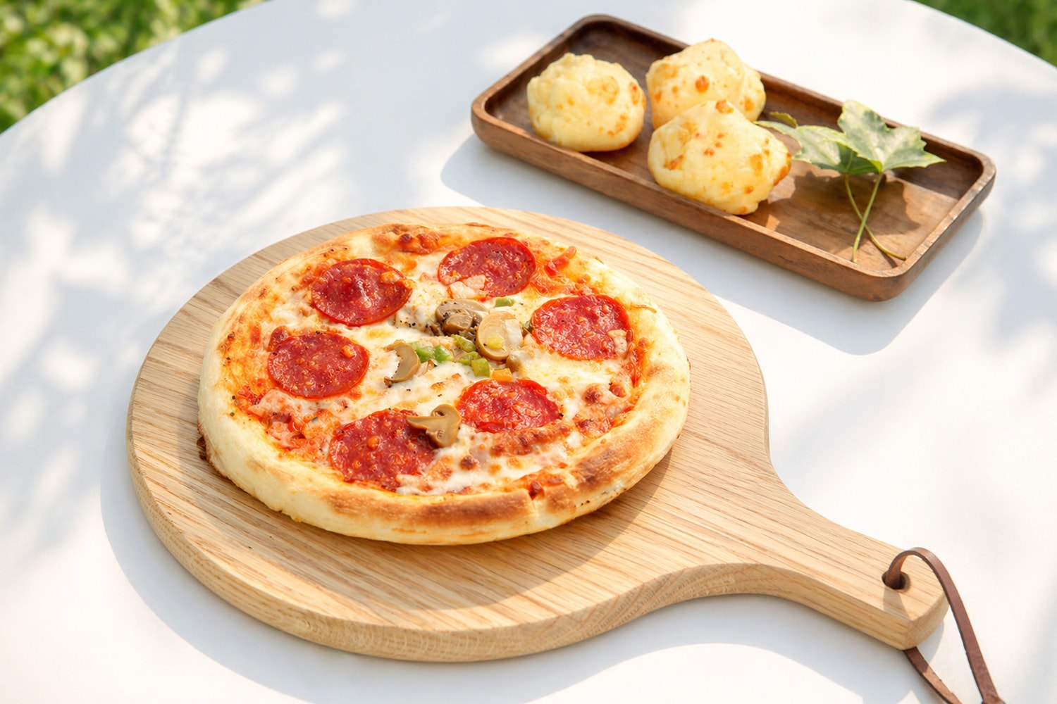 トレジャーメノウ　木製台座付き WOOD TRAY ウッドトレイ ピザトレイ オーク/ウォルナット