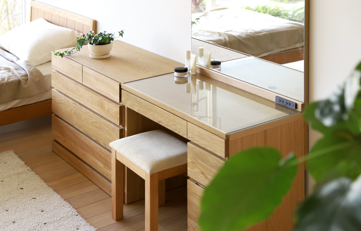 レッチェ 80ドレッサー(椅子付き)WO