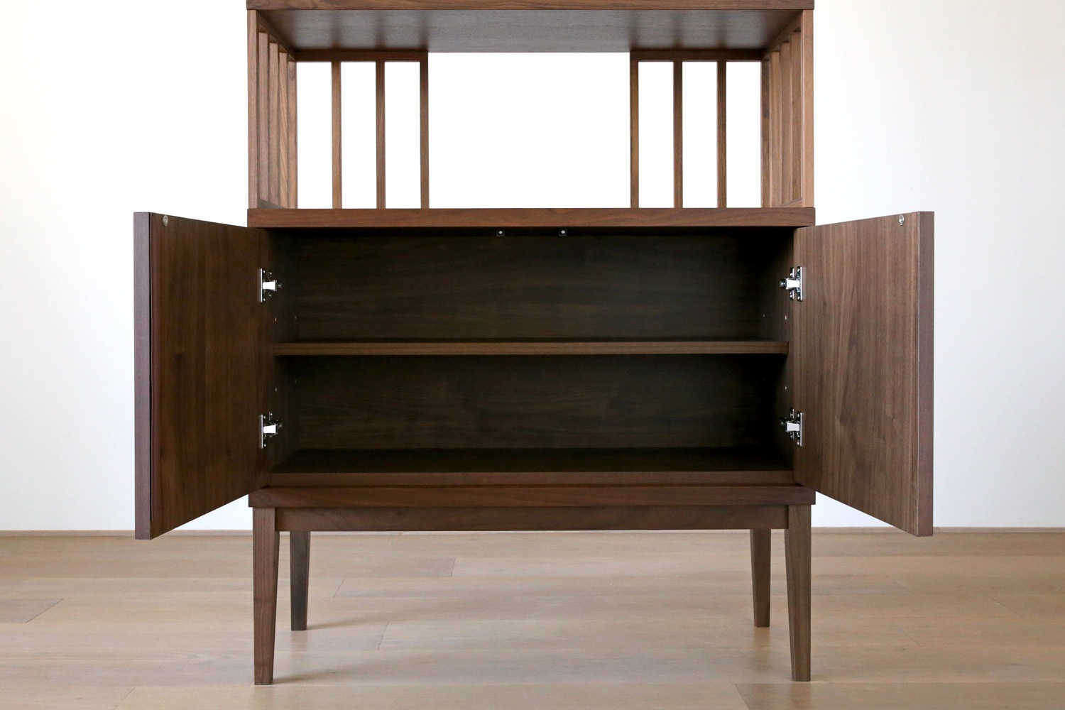 TONG SET1 ウォルナット (W90天板 ＋ W90H42オープンラック ＋ W90キャビネット ＋ W90棚付き脚)