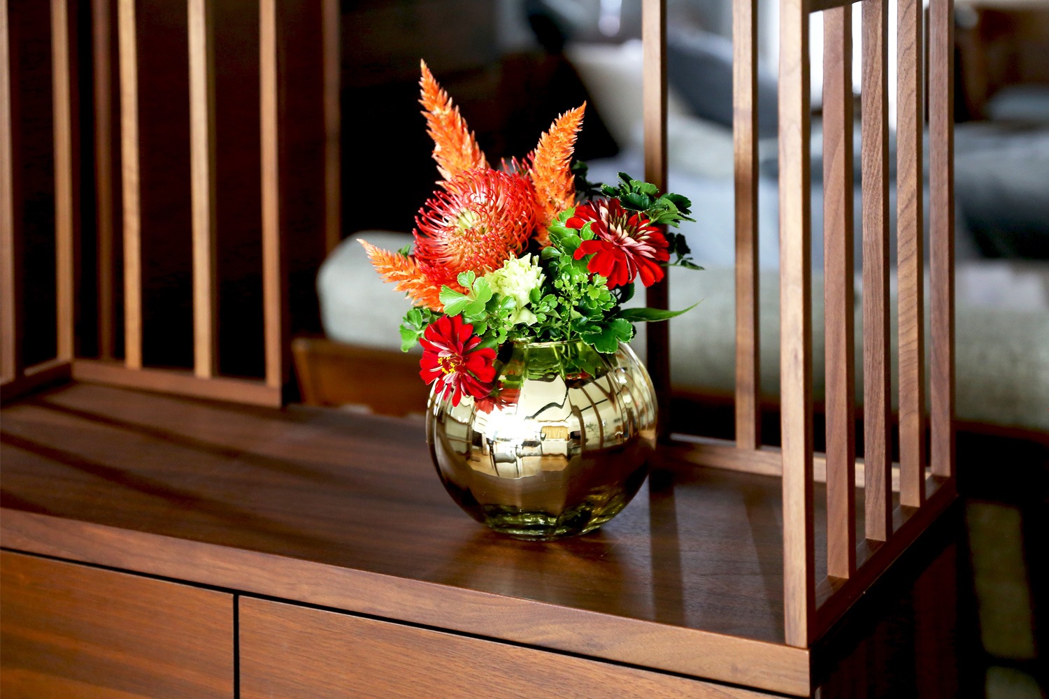 TONG SET1 ウォルナット (W90天板 ＋ W90H42オープンラック ＋ W90キャビネット ＋ W90棚付き脚)