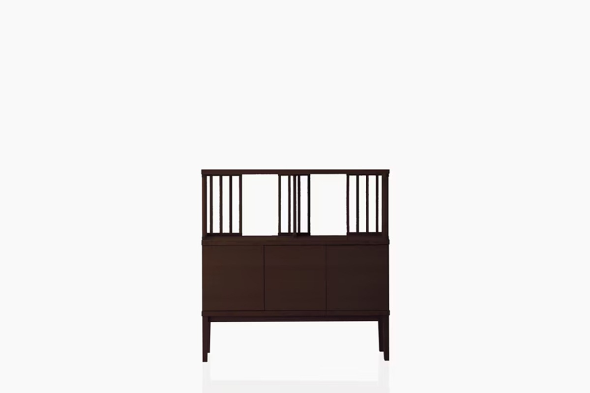 TONG SET5 ウォルナット (W120天板 ＋ W120H42オープンラック ＋ W120キャビネット ＋ W120棚付き脚)