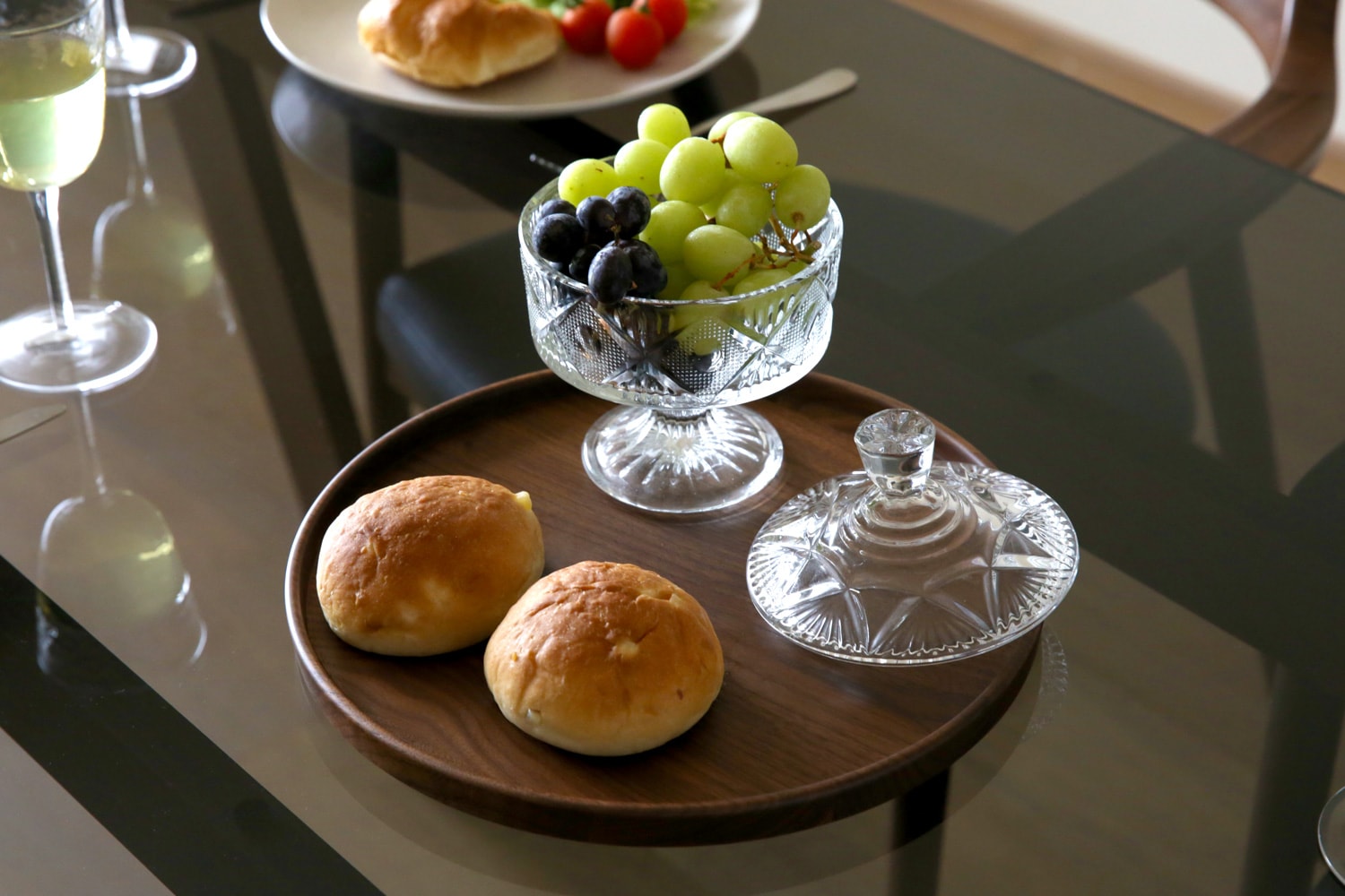 WOOD TRAY ウッドトレイ ラウンドトレイφ29cm オーク/ウォルナット