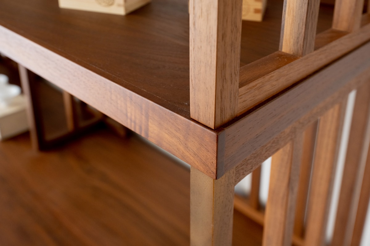 TONG SET7 ウォルナット (W120天板 ＋ W120H42オープンラック ＋ W120棚板 ＋ W120H42オープンラック ＋ W120キャビネット ＋ W120棚付き脚)