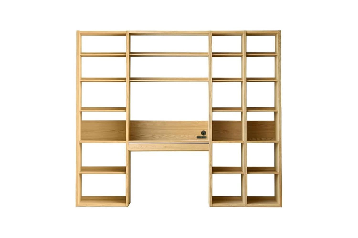 GALLE ガレ DESK SET6 オーク 幅233cm (65本棚(右加工あり) + 89学習デスクパーツ + 41本棚(左加工あり) + 35本棚パーツ + エンドパネル(右))