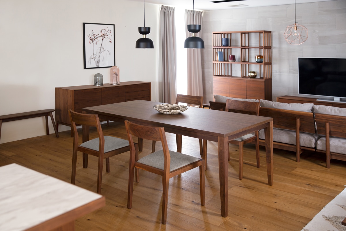 ダイニングセット 4人用 【C3】 COMMON DINING TABLE + KIEL CHAIR×4
