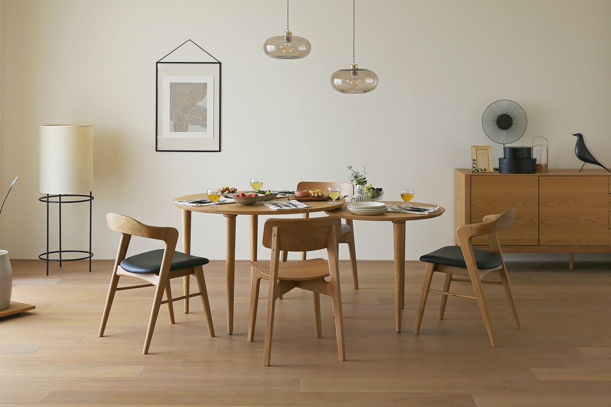 高野木工 BALLOON バルーン 伸長式 円形 テーブル オーク BALLOON バルーン ダイニングテーブル 伸長式 オーク