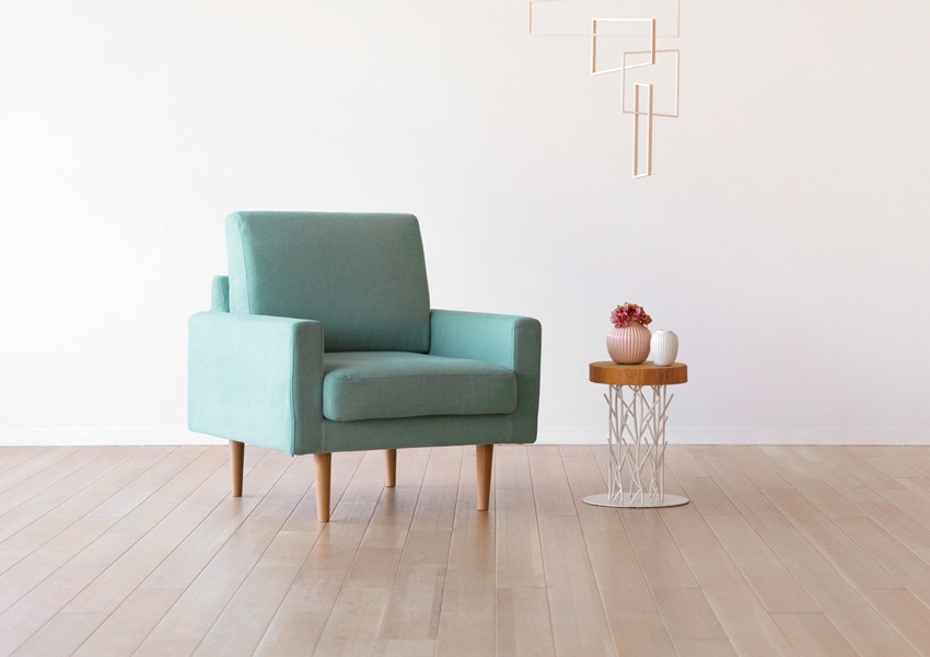 LEO SOFA 1人掛け グレー オーク脚/ウォルナット脚