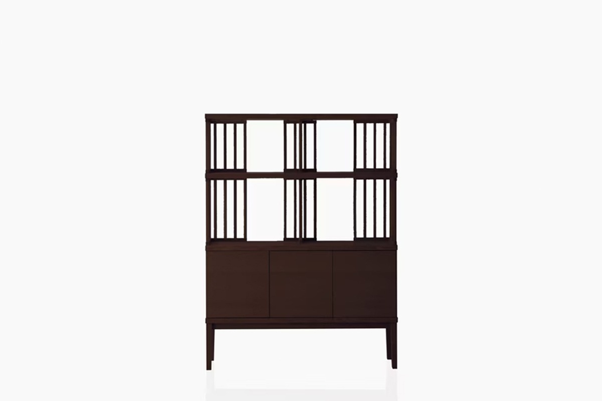 TONG SET6 ウォルナット (W120天板 ＋ W120H32オープンラック ＋ W120棚板 ＋ W120H42オープンラック ＋ W120キャビネット ＋ W120棚付き脚)