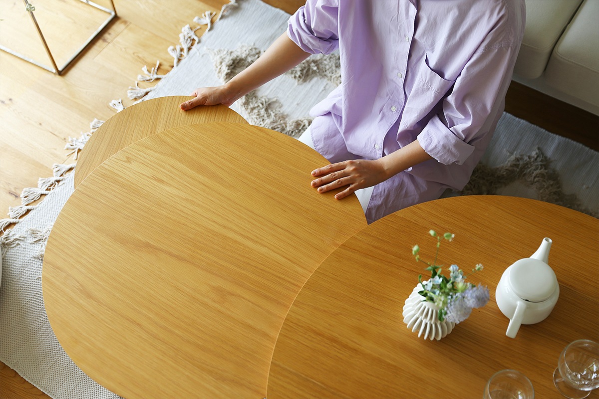 BALLOON LIVING TABLE 90-3枚 伸長式 オーク