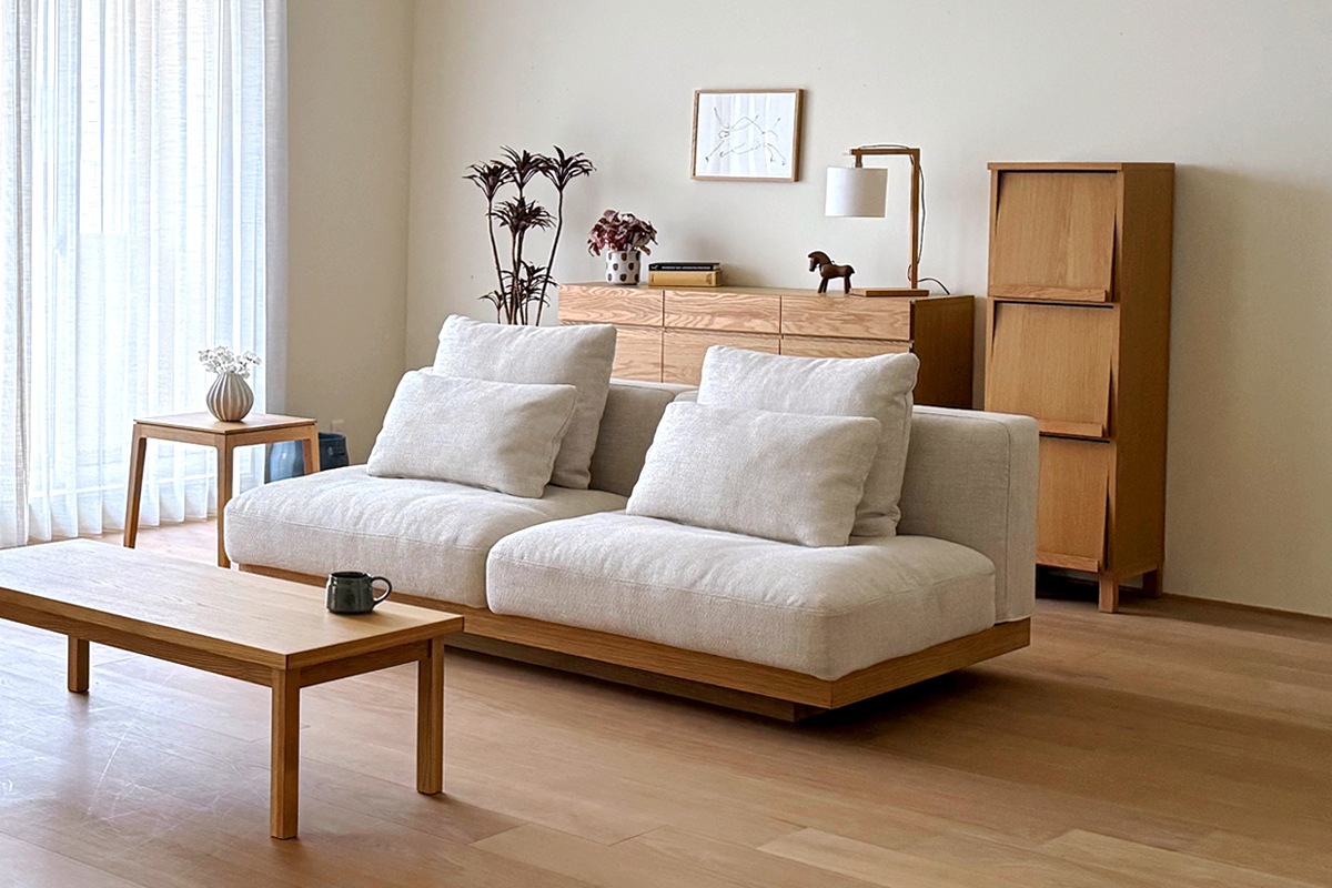 LANA SOFA 2.5人掛け グレー オーク/ウォルナット