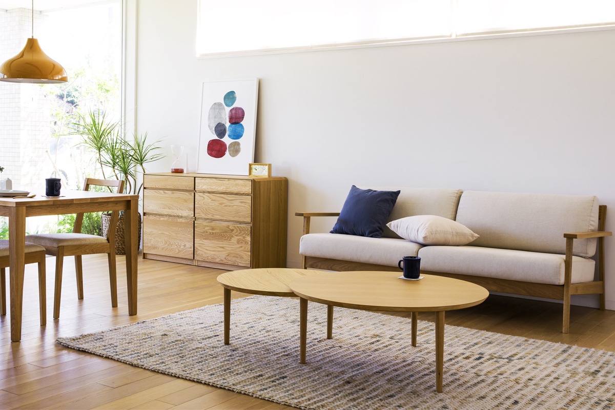 BALLOON LIVING TABLE 90-2枚テーブル 伸長式 オーク