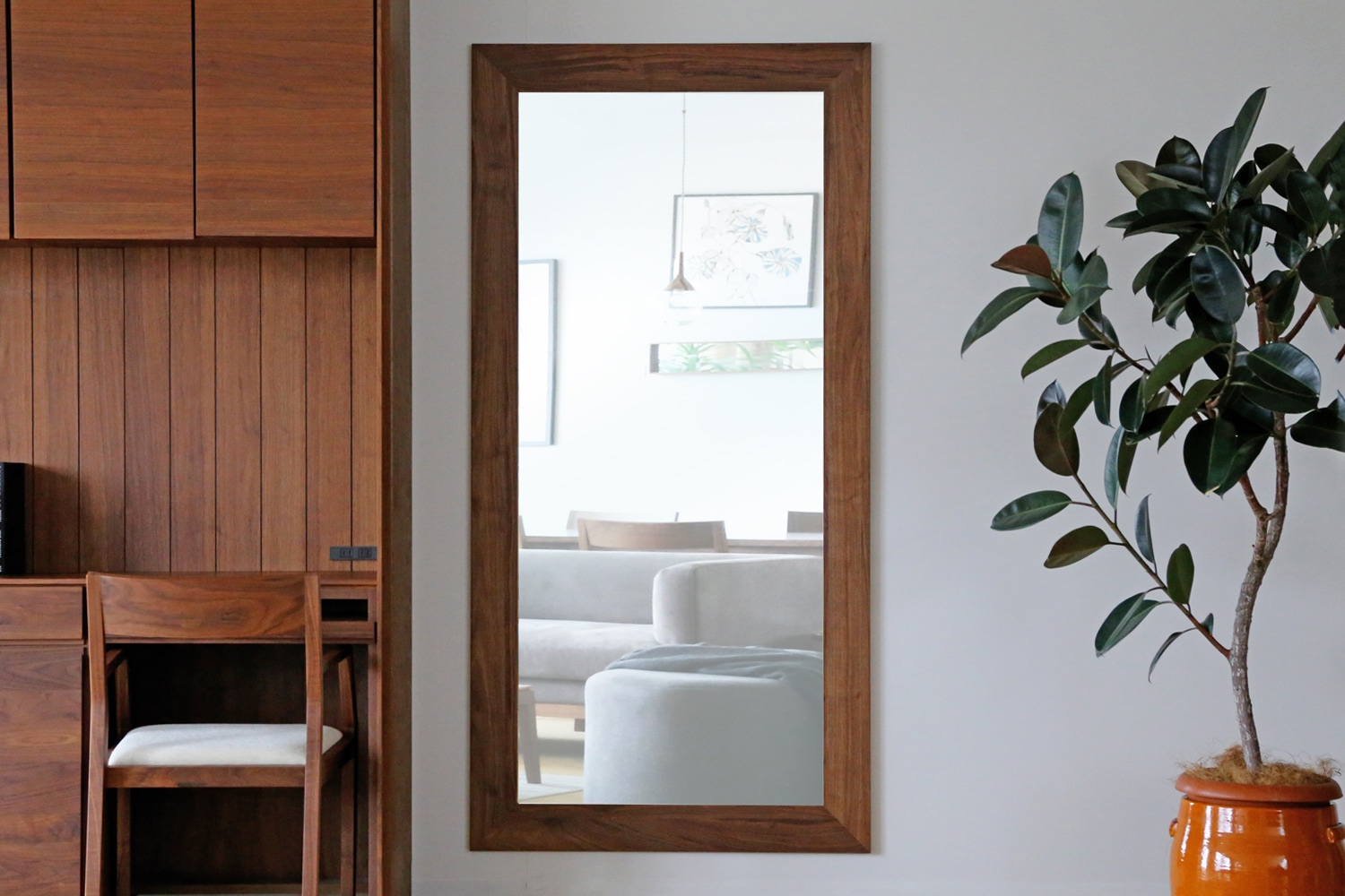 PLAIN MIRROR 89 LARGE ウォルナット