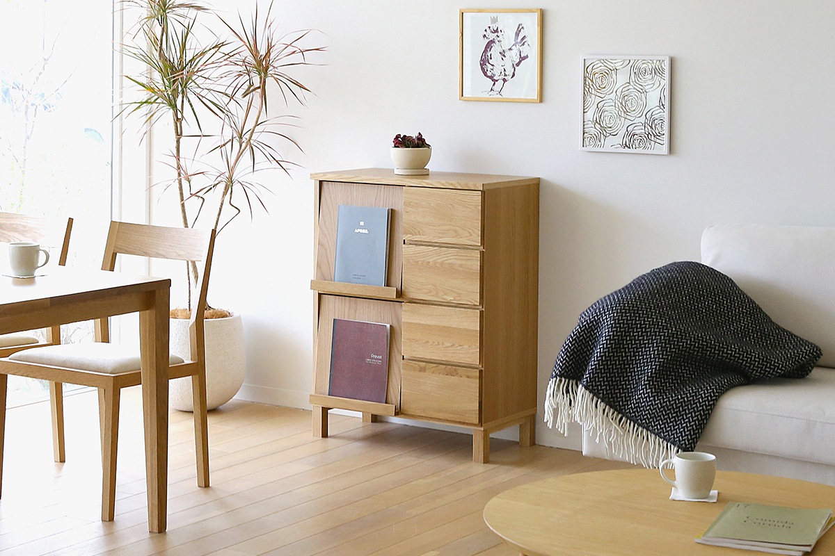 【廃番10%OFF】LECCE 68マガジンラック オーク