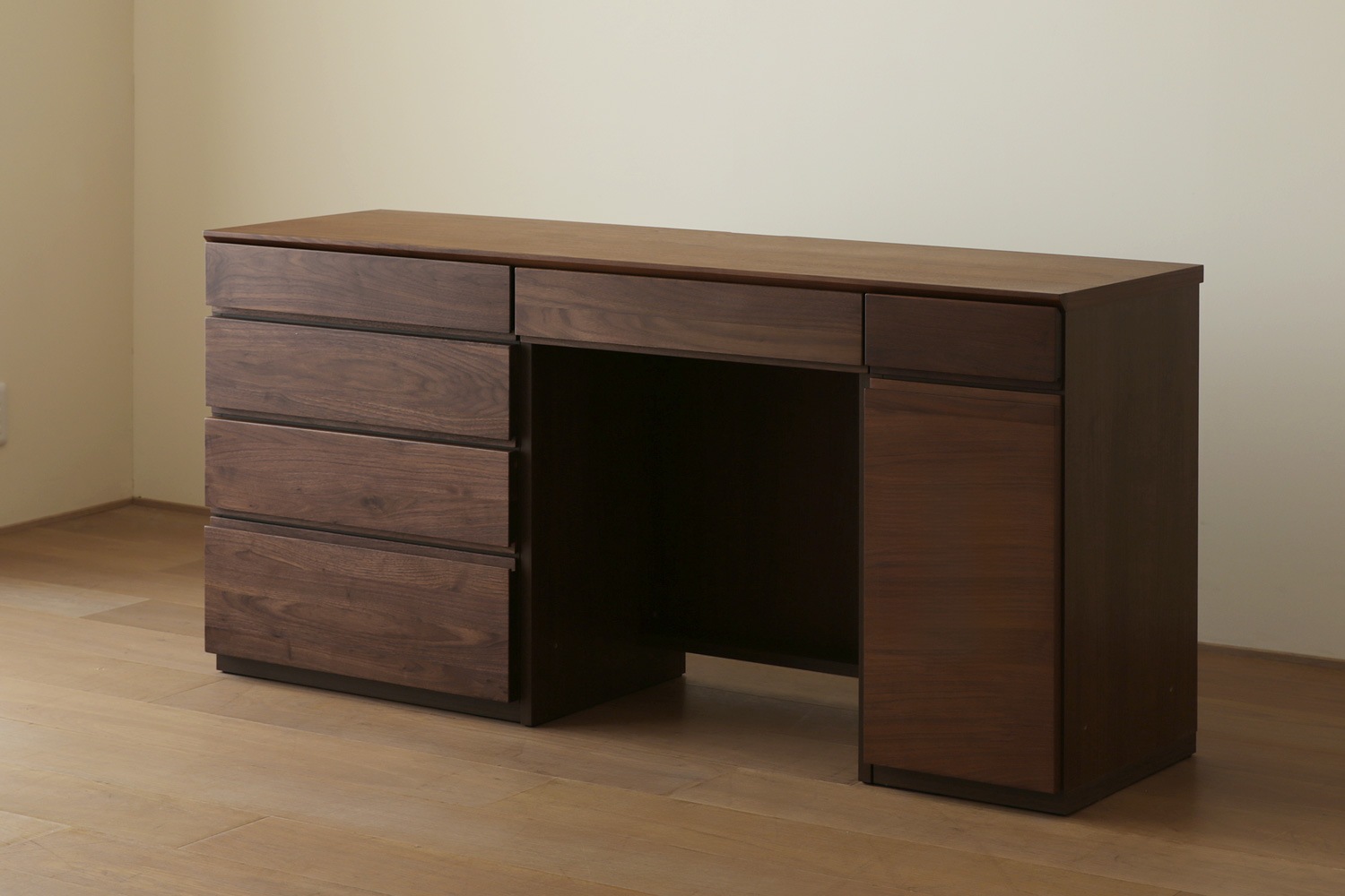ASTER アスター DESK SET7 ウォルナット (150天板 + 60チェスト + 60デスク + 30キャビネット（左開き・右開き)) ※チェア別売