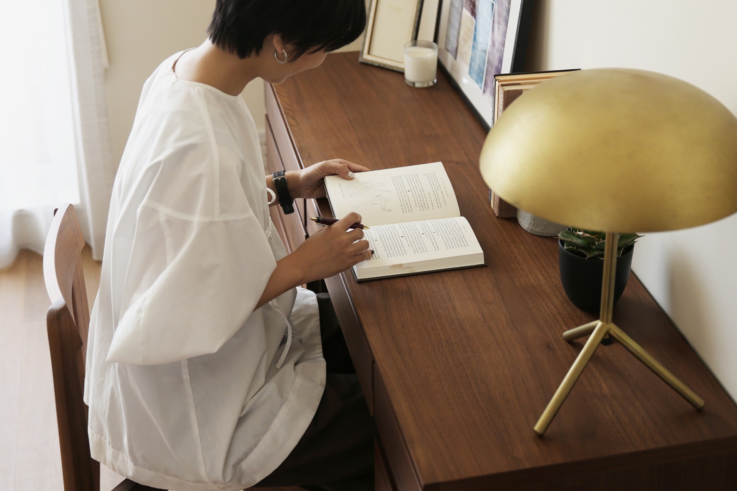 ASTER アスター DESK SET7 ウォルナット (150天板 + 60チェスト + 60デスク + 30キャビネット（左開き・右開き)) ※チェア別売